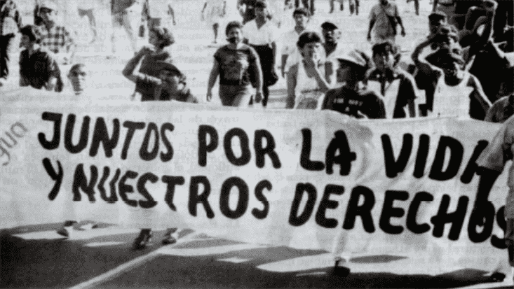 Marcha de trabajadores del Frente Nacional de los Trabajadores - FNT